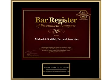 Bar Register of Preeminent Lawyers accepts Michael A. Scafiddi, Esq. and Associates